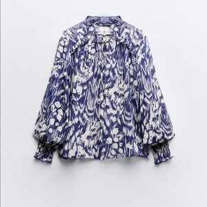 Zara ruffled print blouse, size M